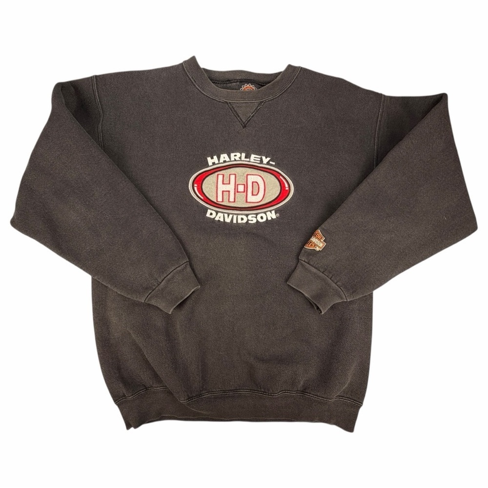 VTG Rare Unisex 90s Y2K Harley-Davidson Black Motorcycle Crew Neck Sweatshirt M